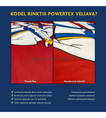 Lietuvos vėliava PowerTex, 150 x 250 cm