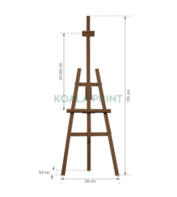 Medinis molbertas, tamsiai rudos spalvos